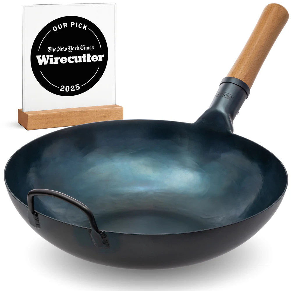 Yosukata wok bleu acier carbone
