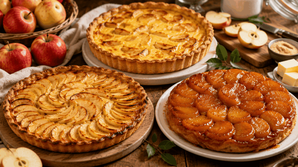 Variantes et adaptations de la  tarte aux pommes