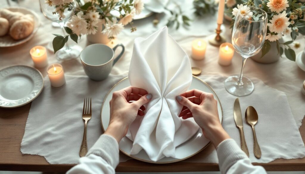 pliage serviette de table